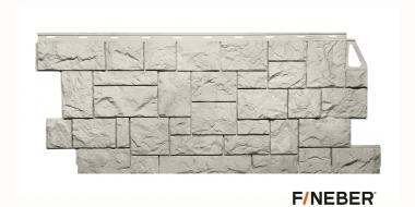 Фасадная панель FineBer «Камень дикий» жемчужный 1117*463 мм