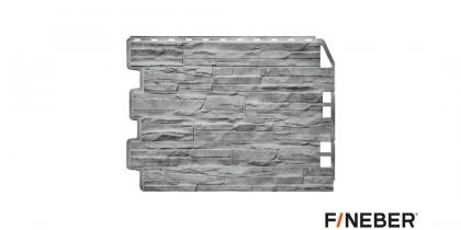 Фасайдинг FineBer дачный «скол 3D-Facture» светло-серый 725*570 мм